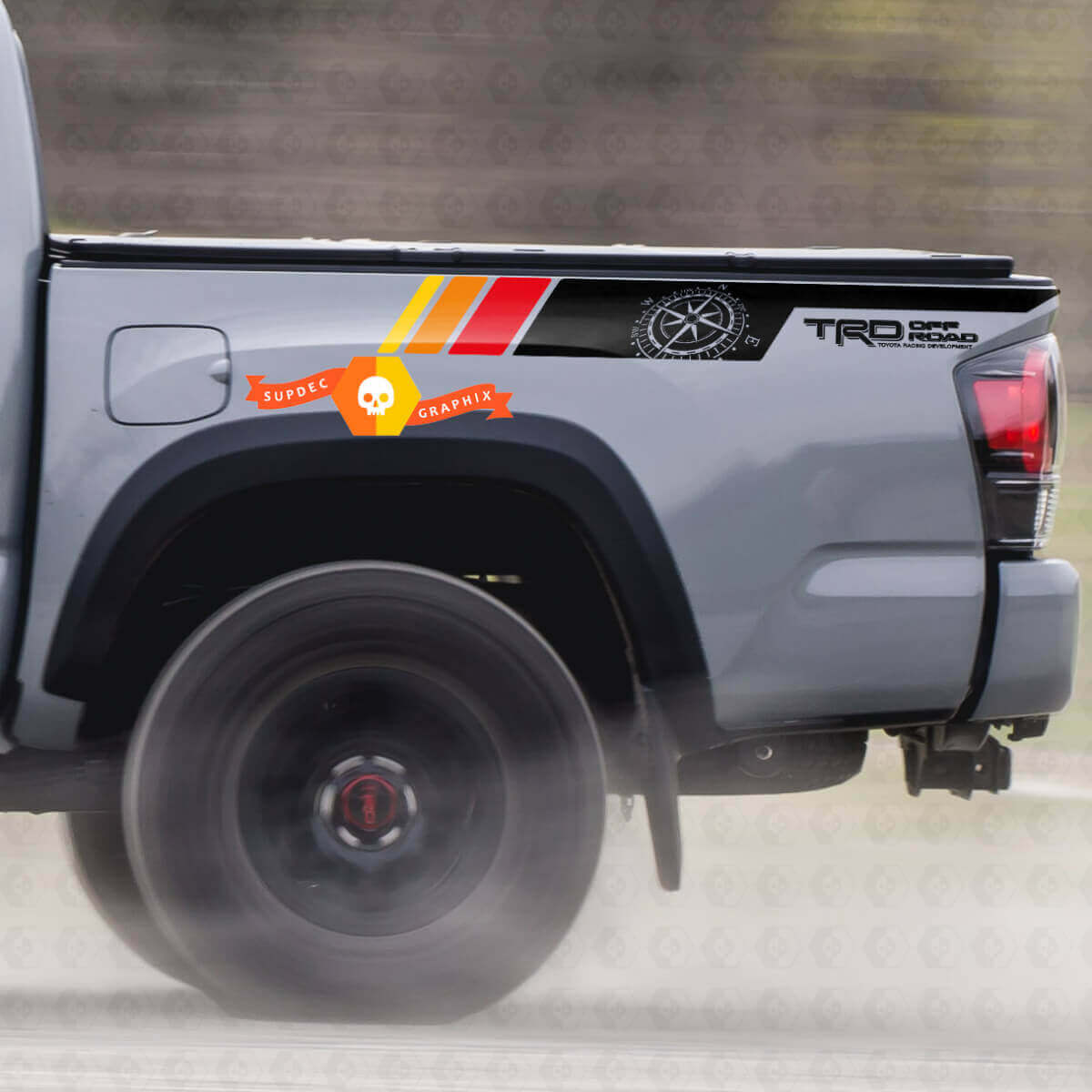 TRD Compass Vintage Stijl Vinyl Sticker voor naast het bed voor Toyota Tacoma 2005-2020
