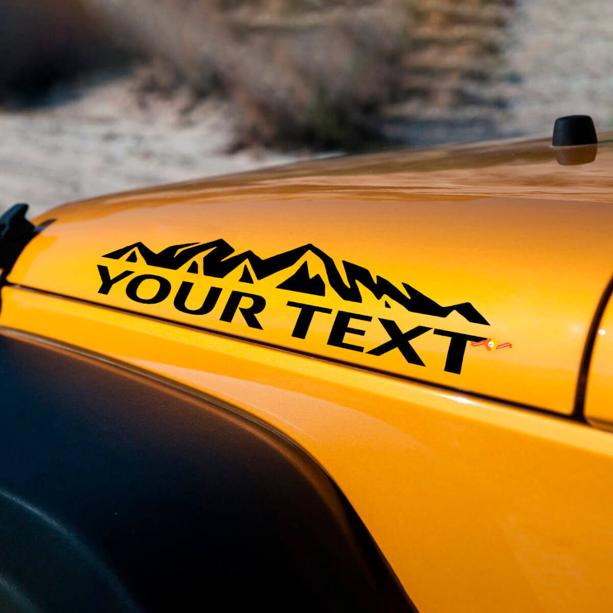 Custom Mountain Style Motorkap Vinyl Decal Set voor Jeep Wrangler