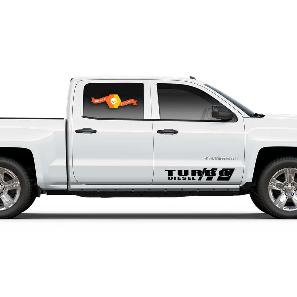 Turbo Diesel 6.7 Vinyl Decal Kit voor zijdeur voor zware vrachtwagens