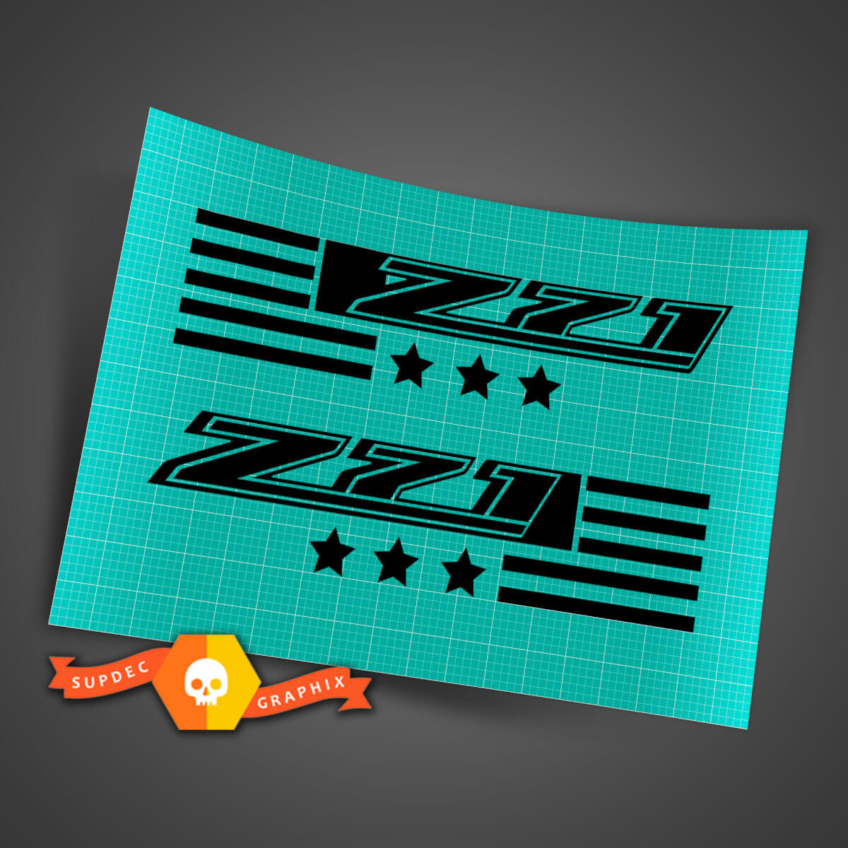 Chevy Z71 Amerikaanse vlag spatbord zijplaat sticker decal set van 2 voor Colorado Silverado