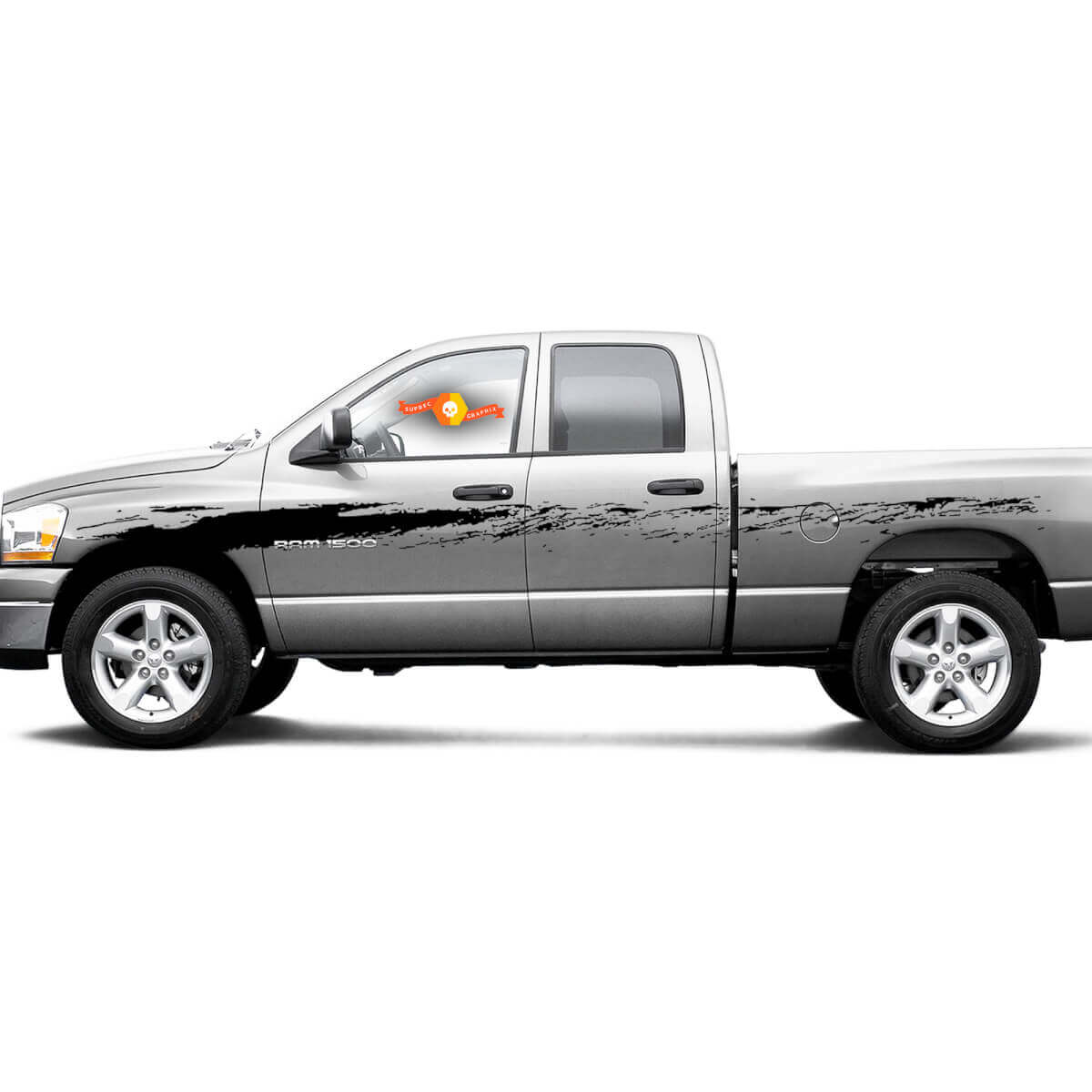 Modderspat Zijvinyl Sticker voor Dodge Ram 1500
