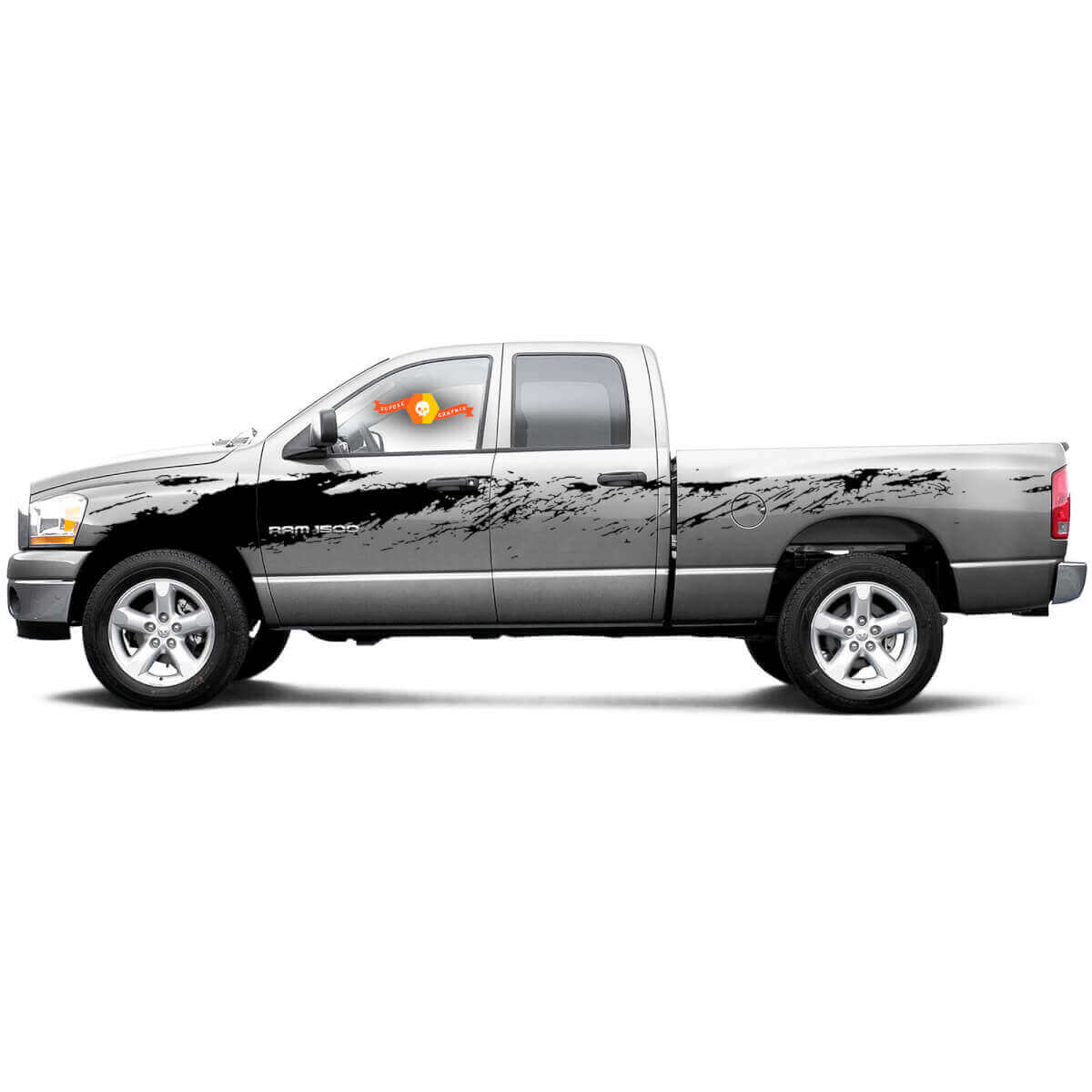 Mud Splash-stijl zijvinylsticker voor Dodge Ram 1500