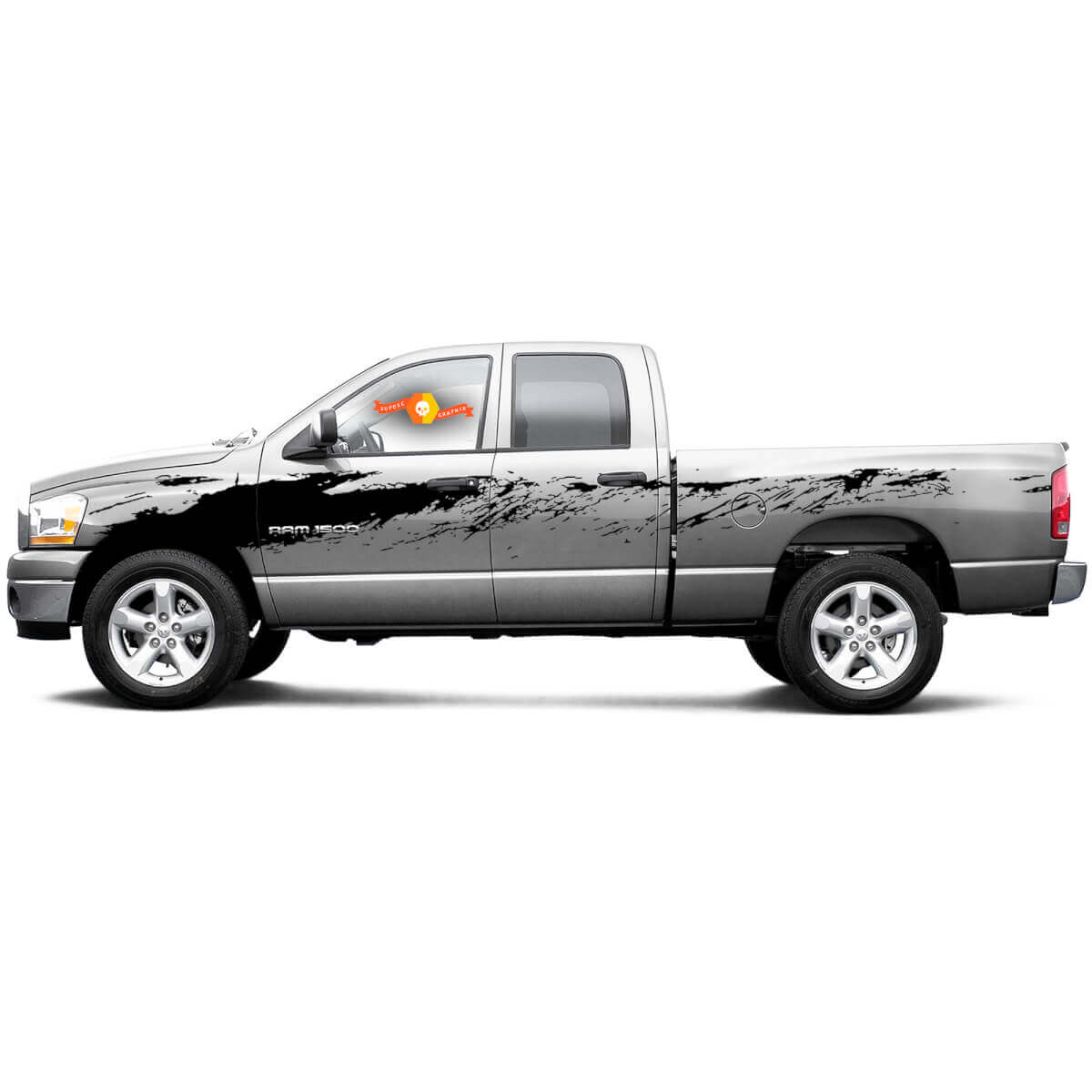 Splash modder vuil 4x4 kant bed deuren pick-up noodlijdende grunge vrachtwagen auto vinyl grafische sticker sticker nachtkastje f-150 toendra ram
