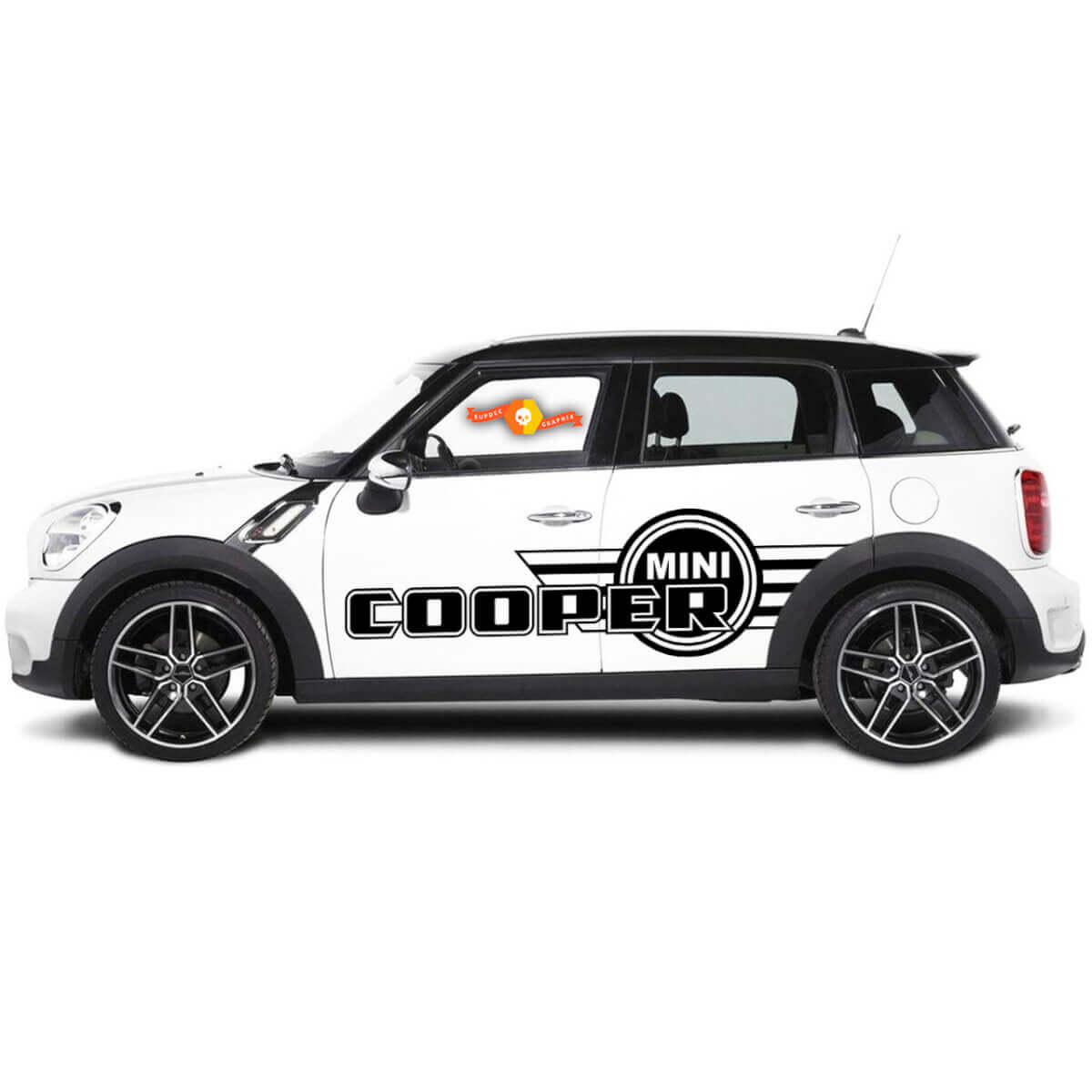 Side Stripes Graphics Decal Stickers voor Mini Cooper Countryman 2000 tot 2019
