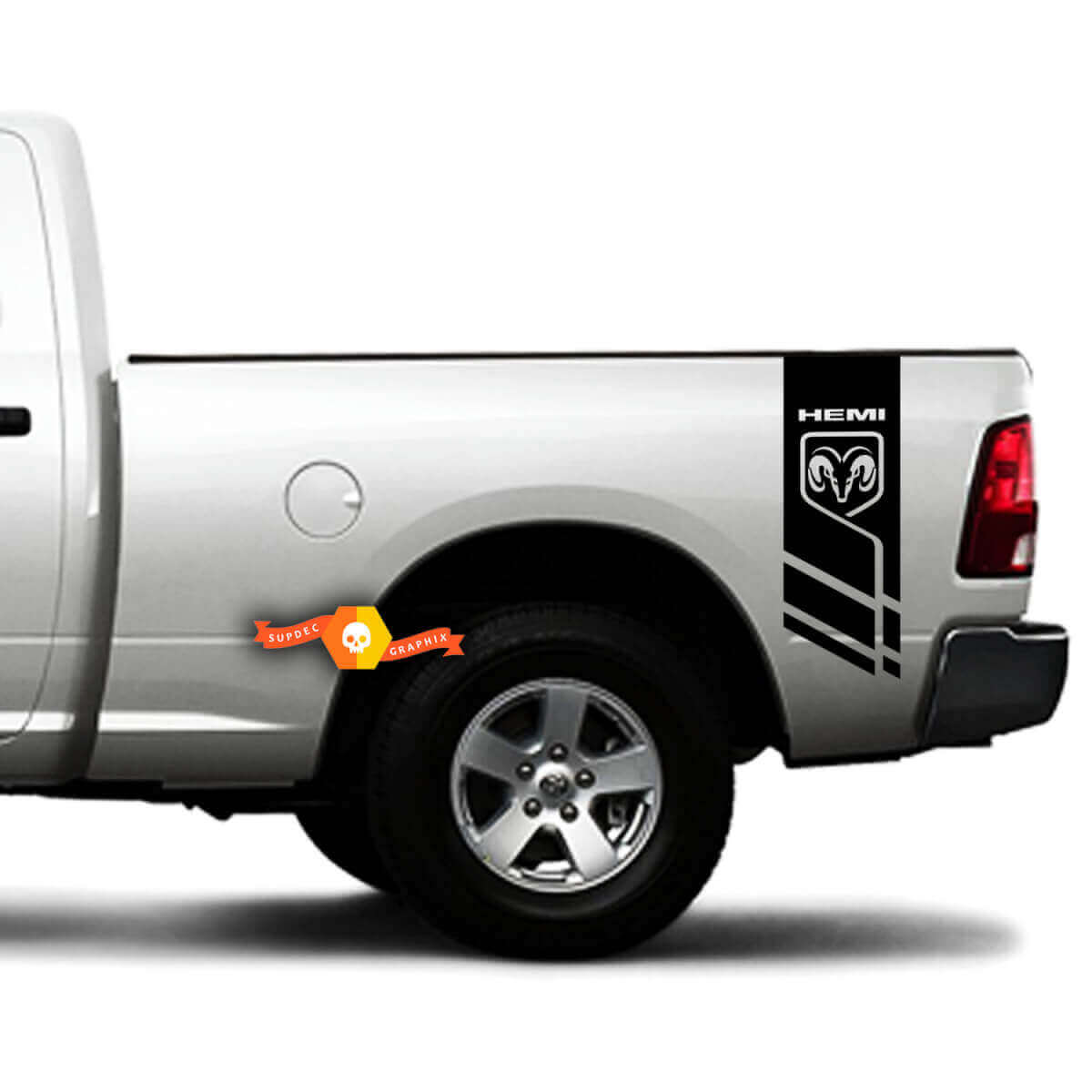 Hemi Stijl Zijstrips Vinylstickers Set voor Ram 1500-3500
