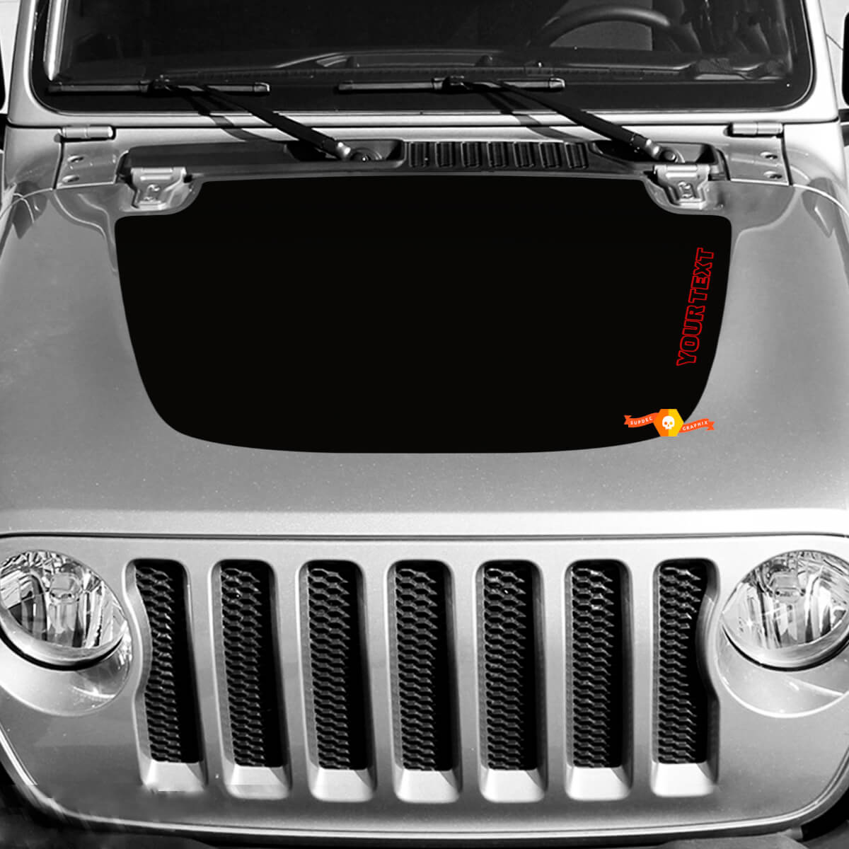 Jeep Wrangler en Gladiator Hood Sticker sticker, eenvoudig grafisch
