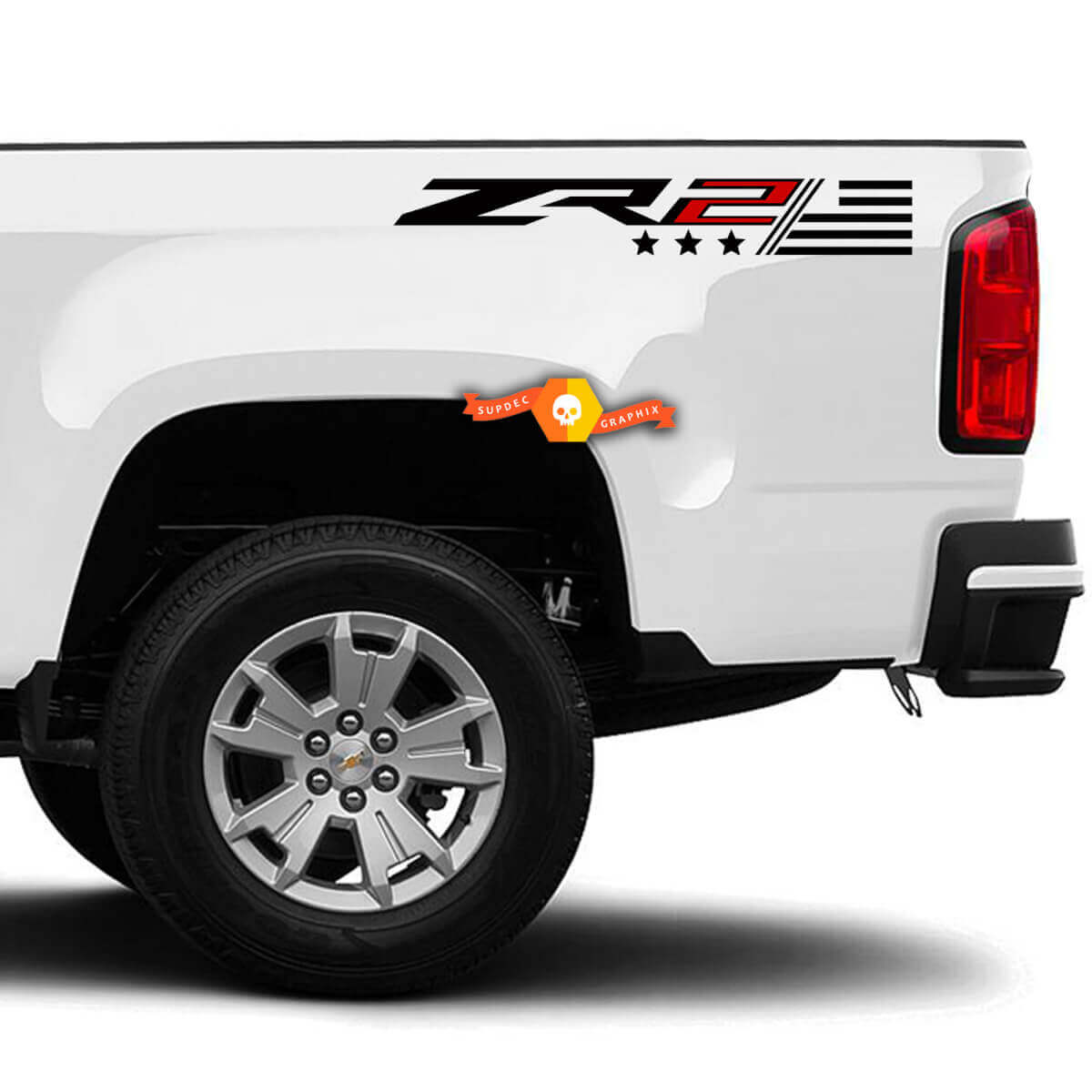 ZR2 USA-vlag zijwand vinylstickerset voor Chevy Colorado