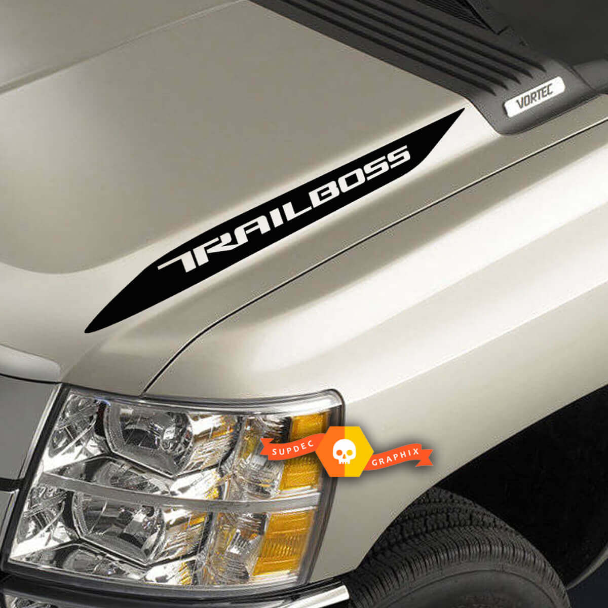 2019 2020 Chevy Silverado 1500 Trail Boss Hood Spear stickerstickers set van 2
