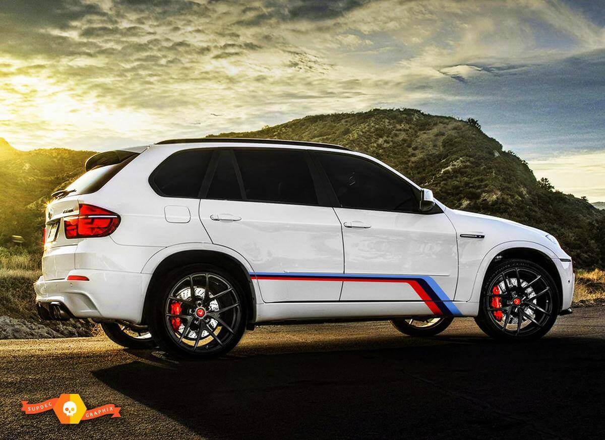 M-Style Zijdelingse Grafik Vinyl Decal Set voor BMW X5 M E70 2009-2014