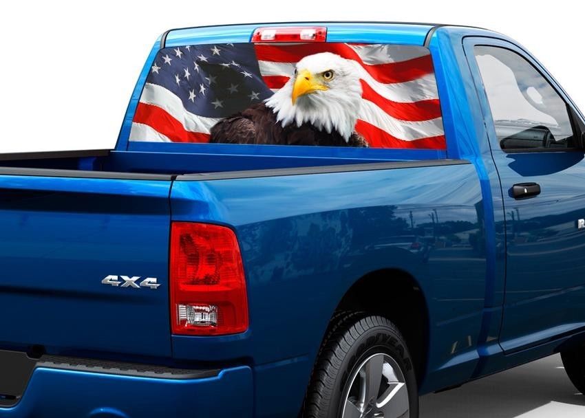 American Eagle Flag Verenigde Staten Achterruit Grafische Sticker Sticker Truck SUV