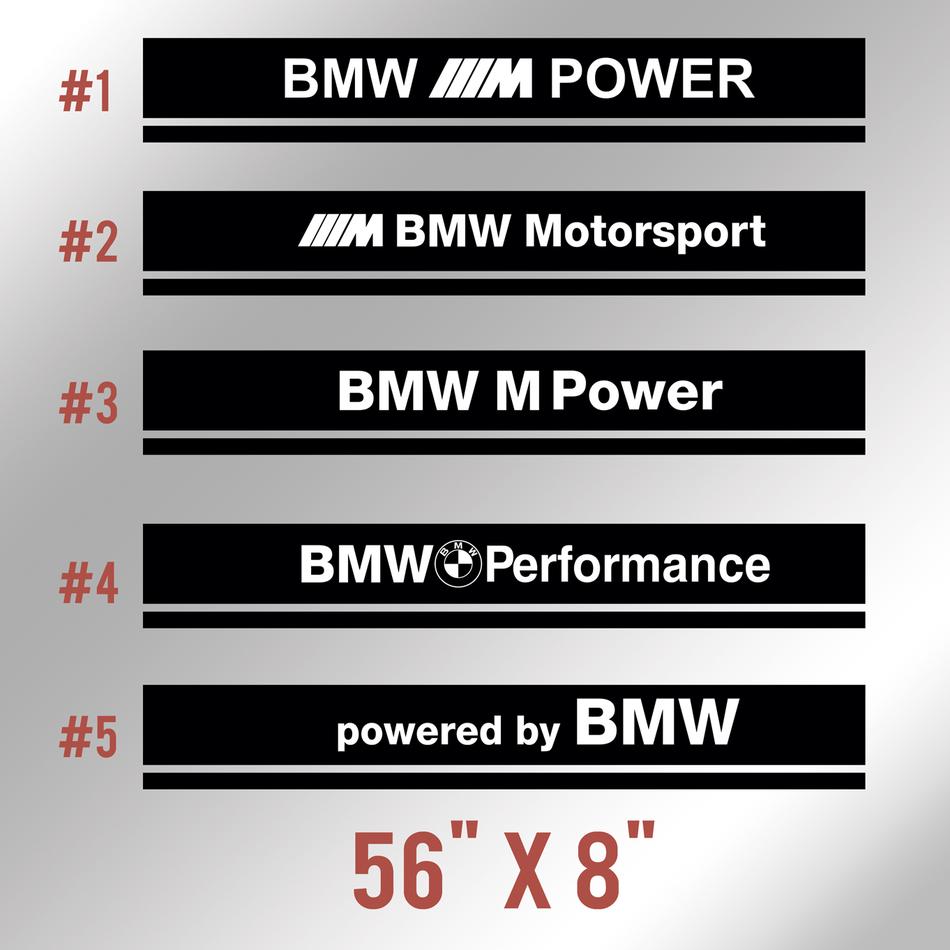 BMW Dual Rally Hood Stripe M Power Motorsport Performance vinyl sticker in twee kleuren
