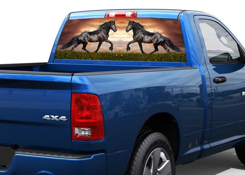 Zwarte paarden achterruit sticker sticker pick-up SUV-auto