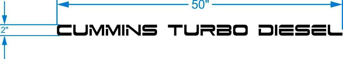 Sticker voor Ram Truck CUMMINS TURBO DIESEL WINDSCHERM Vinyl Sticker