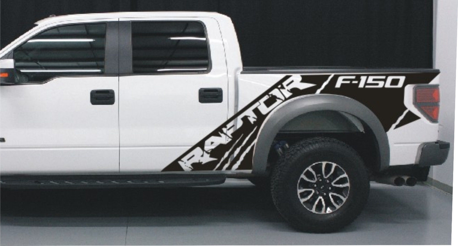 Ford Raptor SVT F150 Bedside Predator Vinyl Graphics Stickers Decals Past 2010 tot en met 2014
