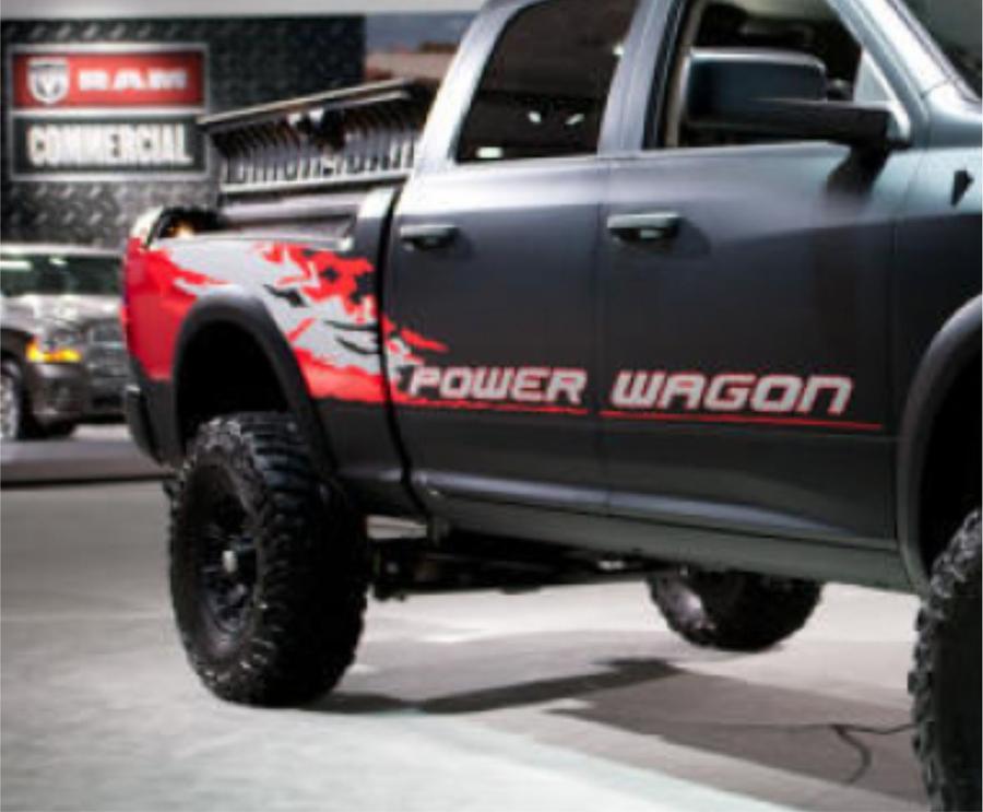 KIT van 2013 - 2020 Dodge Ram Power Wagon Hemi sticker voor achterklep bestuurders- en passagierszijde