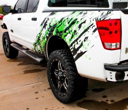 MUD SPLASH 2 kleuren voor Nissan Titan TITAN 4X4 VENOM vinyl decals stickers kit
