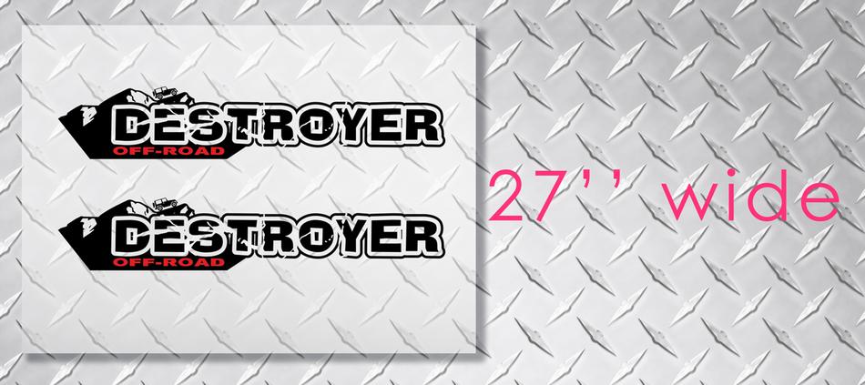 Paar DESTROYER Wrangler-stickerset Jeep-stickers kap spatbord afbeelding TJ JK CJ YJ rubicon
