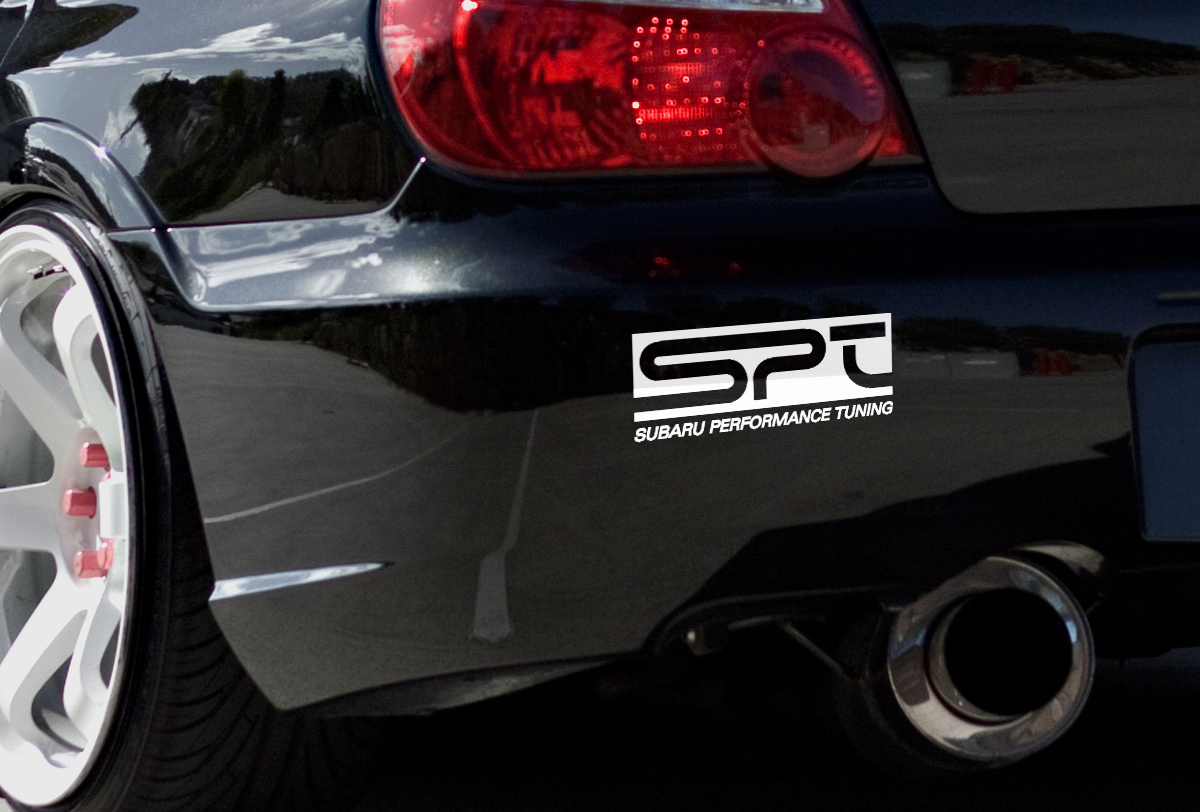 2x SPT Subaru Performance Tuning Motorsports Racing Vinyl Sticker Sticker past op Impreza BRZ WRX Legacy