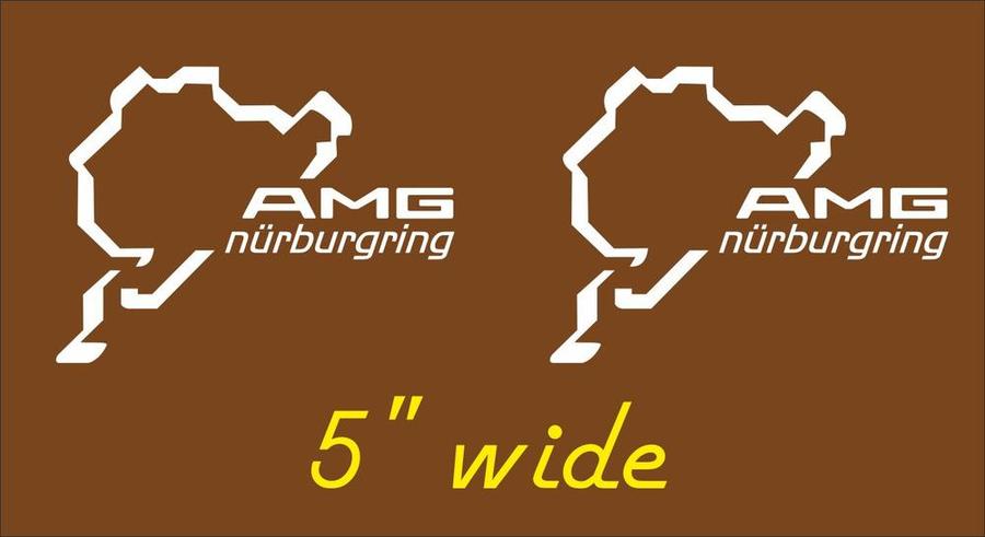 Paar AMG Nurburgring Ring raamkoetswerk race vinyl sticker 5,5