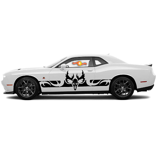 2 Side Dodge Challenger Ram Skull Side Vinyl Stickers Grafische Sticker
