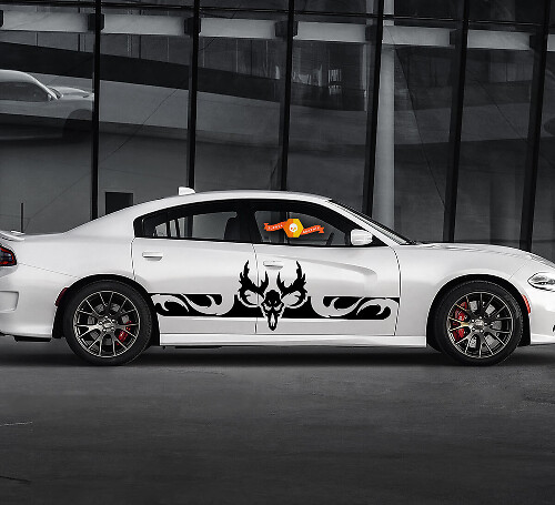 2 Side Dodge Charger Ram Skull Side Vinyl Stickers Grafische Sticker
