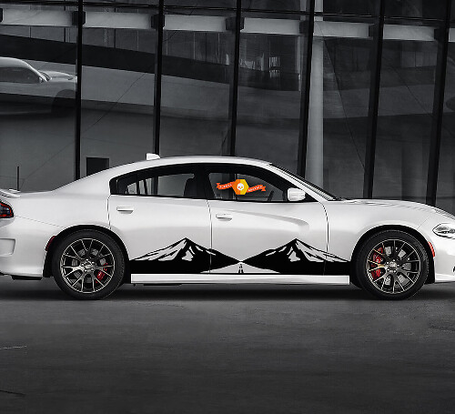 2 Side Dodge Charger Mountain Road Side Vinyl Stickers Grafische Sticker
