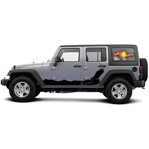 Bald Eagle Mountain Side Vinyl Decal voor Jeep Wrangler