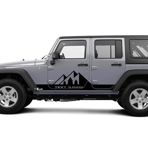 Aangepaste tekst berg rockerpanel zij vinyl decals grafische sticker voor Jeep Wrangler CJ TJ JK JKU JL JLU