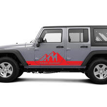 Aangepaste tekst berg rockerpanel zij vinyl decals grafische sticker voor Jeep Wrangler CJ TJ JK JKU JL JLU 3