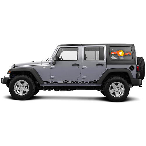 Gebogen Topografische Stijl Zijkant Vinyl Stickers voor Jeep Wrangler