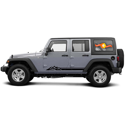 Mountain Rocker Panel Vinyl Stickers voor Jeep Wrangler CJ TJ JK JKU JL JLU