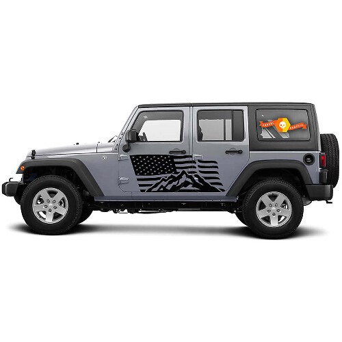 USA vlag bergzijde vinyl stickers voor Jeep Wrangler CJ TJ JK JKU JL JLU
