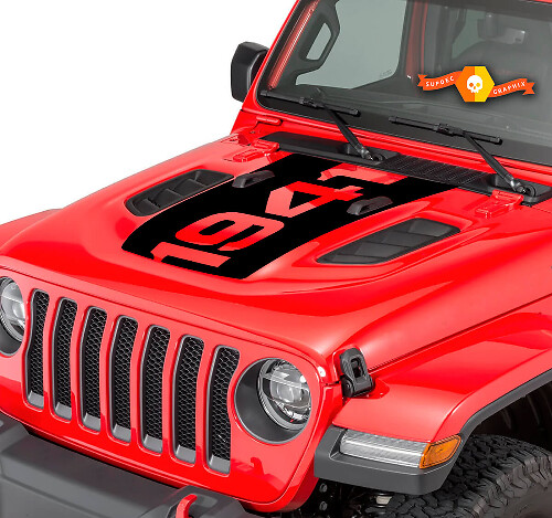 1941 Blackout motorkap vinylsticker voor Jeep Wrangler JL/JT Rubicon