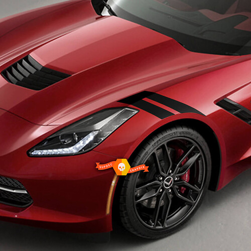 Chevrolet Corvette C7 sider zijstrepen Sport Racing dubbele stickers stickers
