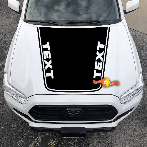 Blackout Aangepaste Tekst Omtrek Motordeksel Vinyl Decal Sticker voor Toyota Tacoma 2016-2020