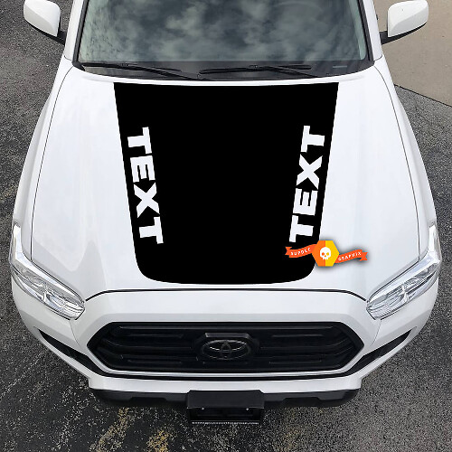 Blackout met aangepaste tekst motorkap vinyl sticker voor Toyota Tacoma 2016-2021