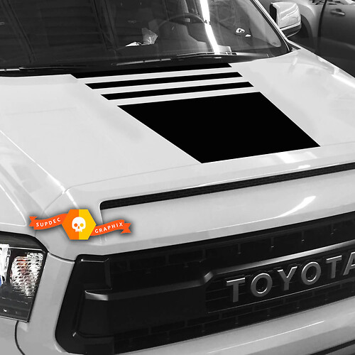 Zwarte Streepjes Stijl Motorkap Vinyl Decal Sticker voor Toyota Tundra 2007-2013
