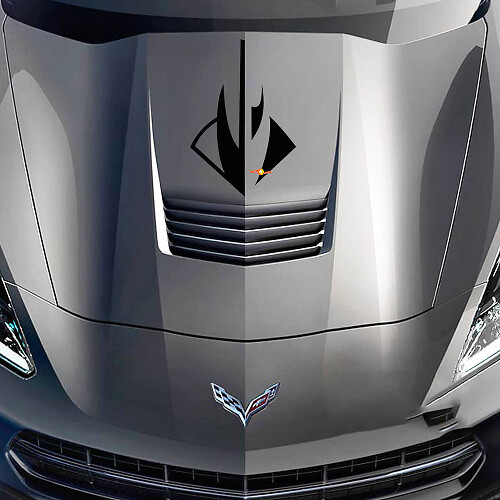 Stingray-stijl motorkaplogo vinylsticker voor Chevy Corvette C7 2014-2017