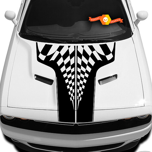 Ruitenvlag Motorkap Vinyl Decal voor Dodge Challenger