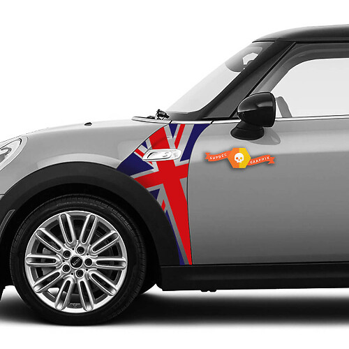 Union Jack A-Panel spatbordsticker set voor MINI Cooper S