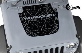 Jeep Wrangler Graphics kit Vinyl Wrap Sticker Blackout Contour Map Hood Sticker
