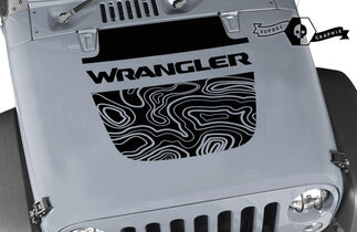 Jeep Wrangler Graphics kit Vinyl Wrap Sticker Blackout Contour Map Hood split stijl Sticker

