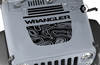 Jeep Wrangler Graphics kit Vinyl Wrap Sticker Blackout Contour Map Hood Split Strobe stijl Sticker
