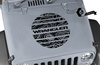 Jeep Wrangler Graphics kit Vinyl Wrap Sticker Blackout Contour Map Hood Сircle Strobe stijl Sticker
