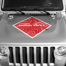 Blackout Contour Map Motorkap Vierkante Stijl Grafische Vinyl Wrap Sticker Decal 2 Kleuren voor Jeep Wrangler 2