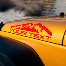 Op maat gemaakte belettering bergen motorkap vinyl sticker set voor Jeep Wrangler_2
