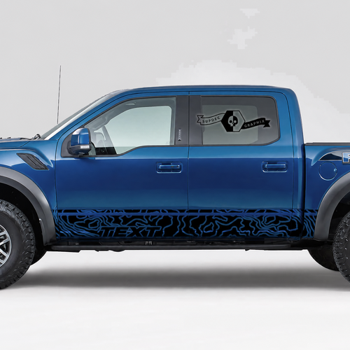 TOP Topografische Rocker Stripe Paar Rocker Panel Vinyl Decal Sticker voor Ford F-150