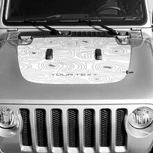 Blackout topografische kaart motorkap vinyl decal sticker aangepaste tekst voor Jeep Wrangler 2