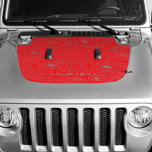 Blackout topografische kaart motorkap vinyl decal sticker aangepaste tekst voor Jeep Wrangler 3