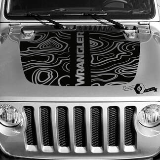Nieuwe Jeep Hood Vinyl Blackout Topografische Kaart Decal Sticker Tekst Wrangler
